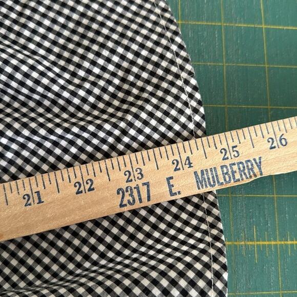 Sonoma Women's Black White Bias Check Snap Button Top 3/4 Sleeves V Neck sz M - Picture 5 of 5